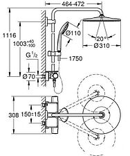 Душевая система  Grohe Vitalio Joy 310 26401001