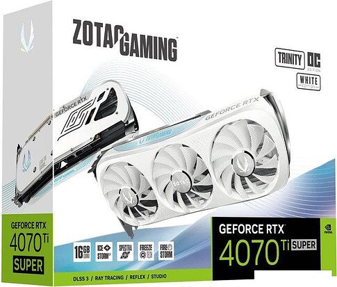 Видеокарта ZOTAC GeForce RTX 4070 Ti Super Trinity OC White Edition 16GB GDDR6X ZT-D40730Q-10P