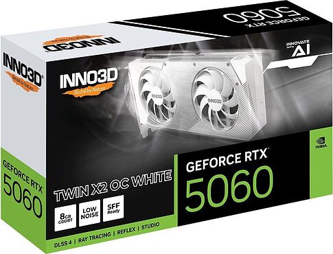 Видеокарта Inno3D GeForce RTX 5060 Twin X2 OC White N50602-08D7X-169570W