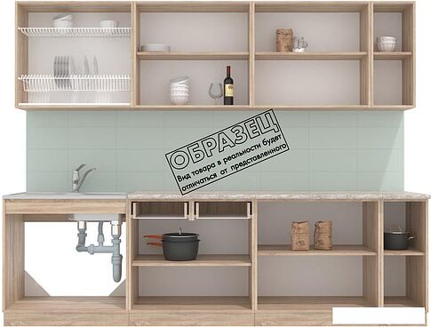 Готовая кухня Интерлиния Мила 27 (белый платинум/белый платинум глянец/дуб бунратти)