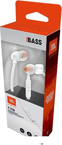 Наушники с микрофоном JBL T110 (белый)