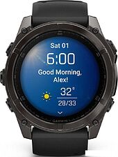 Умные часы Garmin Fenix 8 Sapphire 51мм (угольно-серый DLC, пепельно-черный силиконовый ремешок)