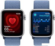 Умные часы Apple Watch SE 2 40 мм (алюминиевый корпус, серебристый/синий шторм, нейлоновый ремешок) Умные часы Apple Watch SE 2 40 мм (алюминиевый корпус, серебристый/синий шторм, нейлоновый ремешок)