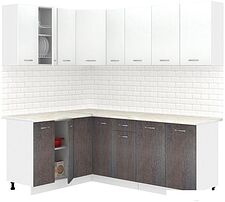 Готовая кухня Кортекс-мебель Корнелия Лира 1.5x2.1 (белый/береза/королевский опал) Готовая кухня Кортекс-мебель Корнелия Лира 1.5x2.1 (белый/береза/королевский опал)