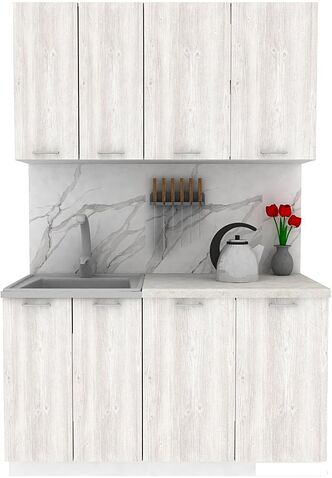 Готовая кухня ЭлиГард Lion 1.4 (сосна каньон/королевский опал)