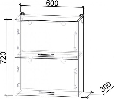 Шкаф навесной Интерлиния Компо ВШ60-720-2дг (персидский жемчуг)