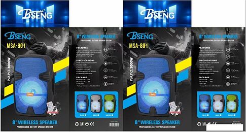 Беспроводная колонка Bseng MSA-801 (черный/серый)