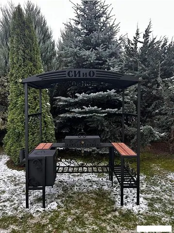 Мангал для дачи Станкоинструмент Царский (кованый с печью и дымоходом)