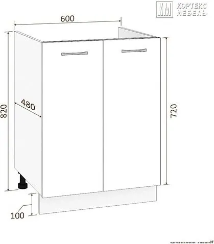 Шкаф напольный Кортекс-мебель Корнелия Лира НШ60м без столешницы (венге светлый)