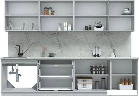 Готовая кухня Интерлиния Берес 3.0Б (дуб английский/бискайская сосна)