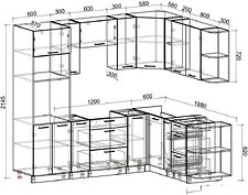 Готовая кухня Интерлиния Мила Лайт 1.88x2.4 правая без столешницы (бетон)