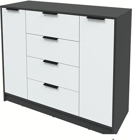 Тумба Интерлиния Концепт КТ-Т120 (белый платинум/антрацит)