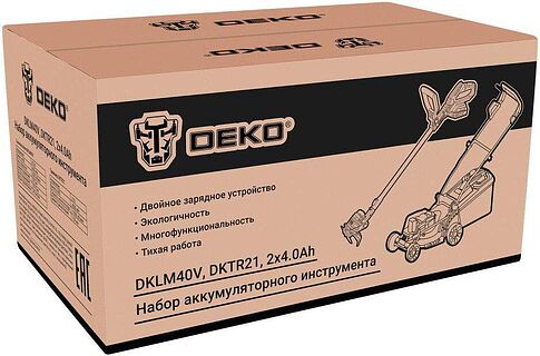 Deko DKLM40V и DKTR21 081-2035 (газонокосилка, триммер, 2 АКБ)