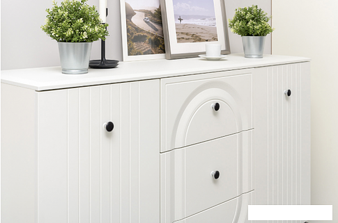 Комод Mobi Валенсия 13.309 (белый РЕ шагрень-белый шагрень ПВХ)