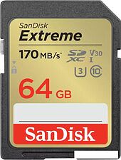Карта памяти SanDisk Extreme SDXC SDSDXV2-064G-GNCIN 64GB