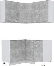 Готовая кухня Интерлиния Мила Лайт 1.2x1.2 без столешницы (бетон)