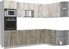 Готовая кухня Интерлиния Мила Лайт 1.68x2.8 правая без столешницы (дуб белый/дуб серый) Готовая кухня Интерлиния Мила Лайт 1.68x2.8 правая без столешницы (дуб белый/дуб серый)