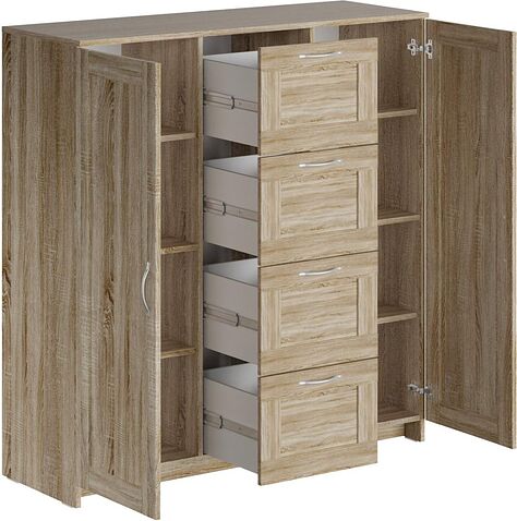 Тумба Mio Tesoro Сириус 2 двери и 4 яшика 117x123 2.02.03.350.3 (дуб сонома)