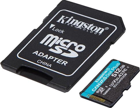 Карта памяти Kingston Canvas Go! microSDXC 512GB SDCG4/512GB (с адаптером)