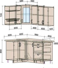 Готовая кухня Интерлиния Мила Крафт 1.2x1.6 (дуб королевский) Готовая кухня Интерлиния Мила Крафт 1.2x1.6 (дуб королевский)