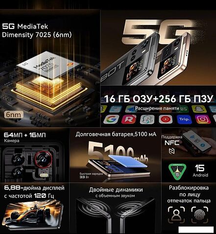 Телефон Cubot X100 8GB/256GB (черный)