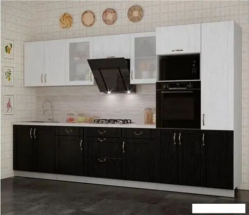 Готовая кухня Интерлиния Мила Крафт 3.4 (дуб английский/дуб полярный)