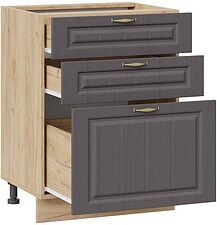 Шкаф напольный Трия Лина 1Н6Я3 (дуб крафт золотой/графит)