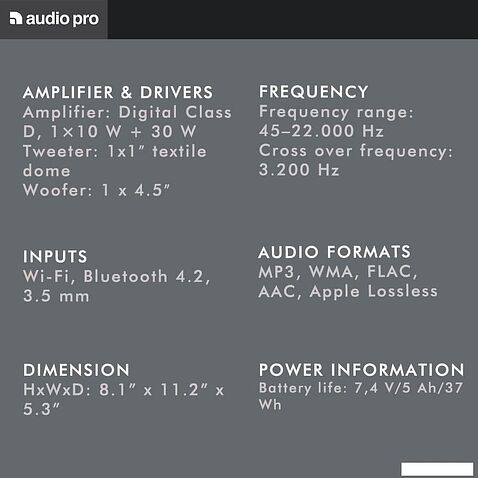 Беспроводная аудиосистема Audio Pro A15 (темно-серый)