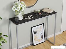 Консольный стол LoftyHome Мальборк 1627986 (мрамор блэк/серебро) Консольный стол LoftyHome Мальборк 1627986 (мрамор блэк/серебро)