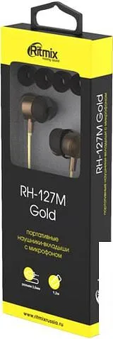 Наушники Ritmix RH-127M (золотистый)