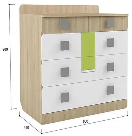 Комод Аквилон Стиль №9.1 (туя светлая-лайм)