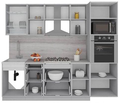 Готовая кухня Интерлиния Мила Gloss 3.6 (красный-черный)