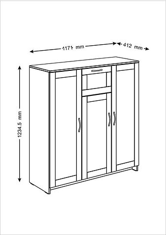 Тумба Mio Tesoro Сириус 3 двери и 1 яшик 117x123 2.02.03.320.3 (дуб сонома)
