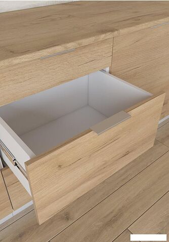 Готовая кухня Интермебель Микс Топ-7 2.2м (белый премиум/дуб крафт золотой/мрамор лацио белый)