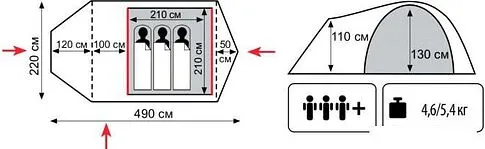 Палатка TRAMP Grot 3 v2