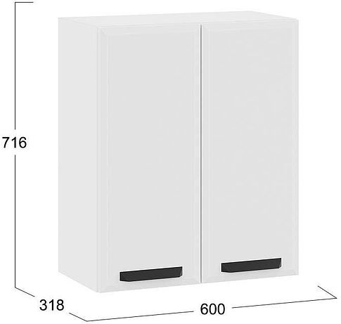 Шкаф навесной Трия Тиана 1В6 (белый/белый супермат)