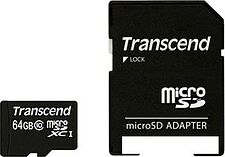 Карта памяти Transcend microSDXC Premium Class 10 64GB + адаптер [TS64GUSDXC10]
