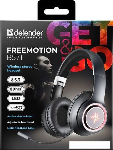 Наушники Defender FreeMotion B571 (со съемным микрофоном)