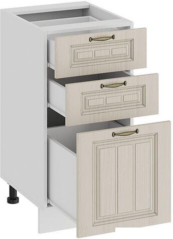 Шкаф напольный Трия Лина 1Н4Я3 (белый/кремовый)