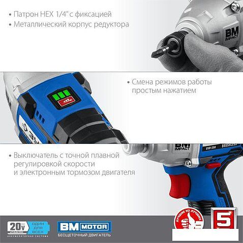 Винтоверт Зубр Профессионал GVB-250-22 (с 2-мя АКБ, кейс)