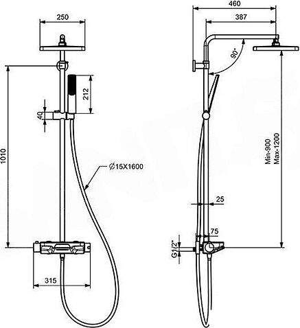 Душевая система  Teska Perla Mix DK1020