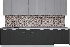 Кухня Интерлиния Мила Лайт 3.0 (серебро/антрацит)