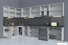 Угловая кухня Интерлиния Мила Матте 1.5x3.6 Б левая (белый/белый/кастилло темный) Угловая кухня Интерлиния Мила Матте 1.5x3.6 Б левая (белый/белый/кастилло темный)