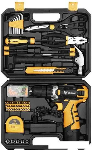 Дрель-шуруповерт Deko DKCD12FU-Li SET 104 063-4112 (с 1-м АКБ, кейс, оснастка)