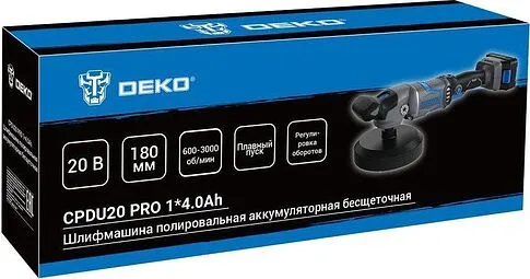 Полировальная машина Deko CPDU20 Pro 083-1033 (с 1-им АКБ)