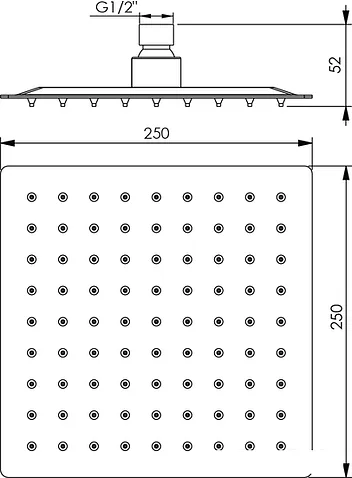 Верхний душ Rubineta Olo 622077