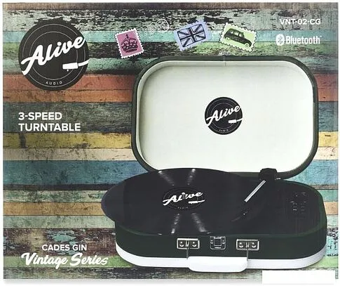 Виниловый проигрыватель Alive Audio Vintage (темно-зеленый)