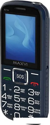 Кнопочный телефон Maxvi B21ds (синий)