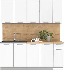 Готовая кухня Интерлиния Мила Лайт 1.9 (белый платинум/дуб бунратти)