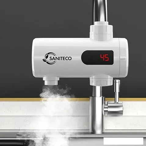 Проточный электрический водонагреватель на кран Saniteco WM-004 (белый)